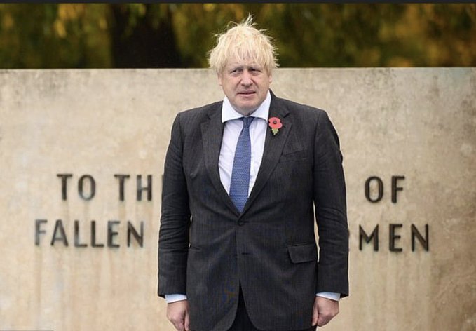 Boris Johnson looking dishevelled